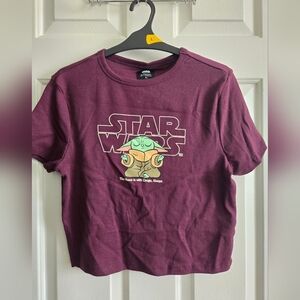 Star Wars Tee in Burgundy with Grogu Graphic